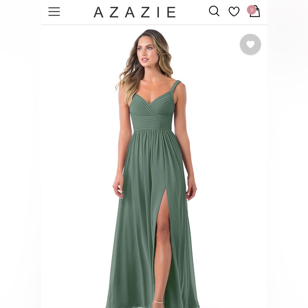 Azazie Chanel Bridesmaids Dress in Eucalyptus